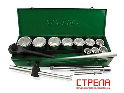 Набор трещотка с головками Toptul GCAD1402 14 предметов