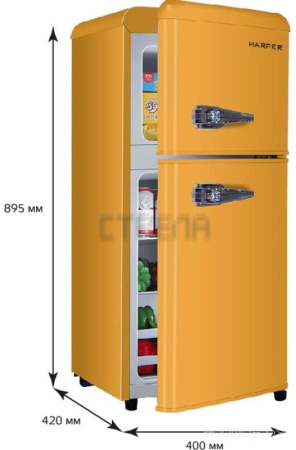 Холодильник с верхней морозильной камерой HARPER HRF-T120M (Orange)