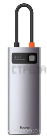 USB-хаб Baseus Metal Gleam Series 6-in-1 Type-C CAHUB-CW0G