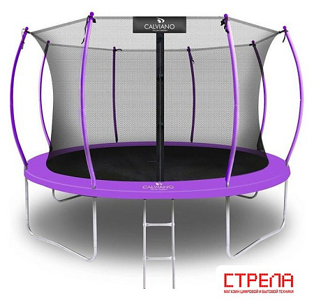 Батут Calviano Inside Master Purple 374 см - 12ft (внутренняя сетка, с лестницей)