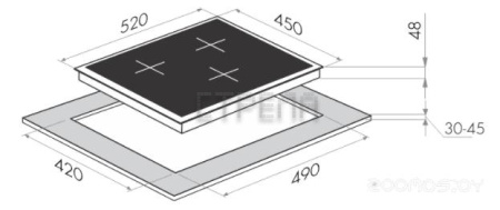 Варочная панель Maunfeld MVI45.3HZ.3BT WH
