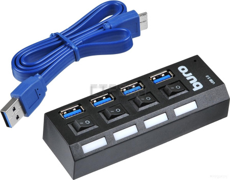 USB-хаб Buro BU-HUB4-U3.0-L