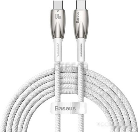 Кабель Baseus Glimmer Series Fast Charging Data Cable USB Type-C - Type-C 100W CADH000802 (2 м, белый)