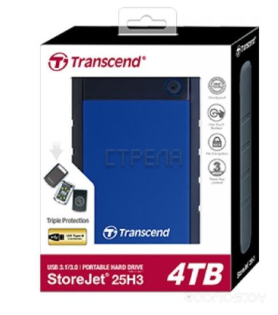 Жесткий диск Transcend StoreJet H3B 4TB (TS4TSJ25H3B)