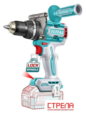 Ударная дрель-шуруповерт Total TIDLI201668 (с 2-мя АКБ, кейс)