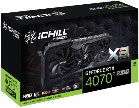 Видеокарта Inno3D GEFORCE RTX 4070 Ti SUPER ICHILL X3 C407TS3-166XX-186148H