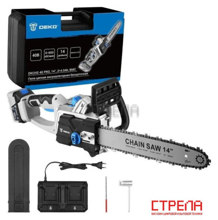 Аккумуляторная пила Deko DKCHS 40 PRO 084-2000 (с 2-мя АКБ, кейс)