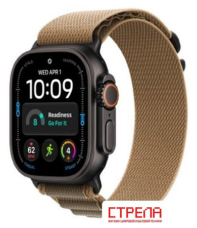 Умные часы Apple Watch Ultra 4 LTE 49 мм (титановый корпус, черный/песочный, текстильный ремешок размера M)