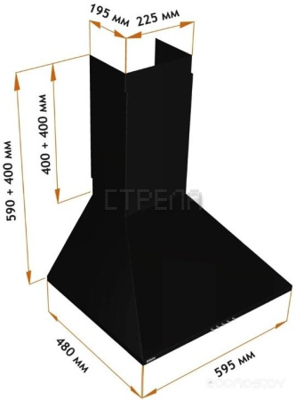 Вытяжка Backer KH-60A-F1 (Shiny Black)