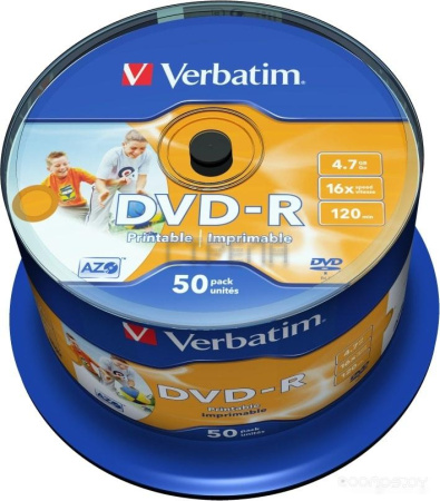 DVD-R диск Verbatim 4.7Gb 16x 43533 (50 шт.)
