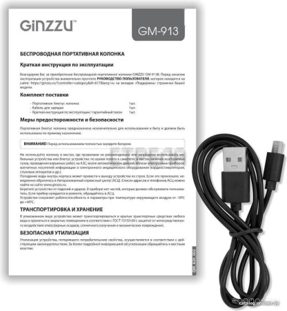 Беспроводная колонка Ginzzu GM-913B