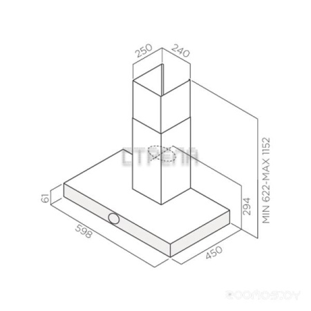 Вытяжка Jet air Touch BL/A/60 PRF0099977