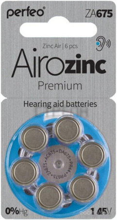 Батарейка Perfeo Airozinc Premium PF ZA675/6BL