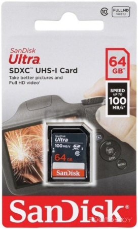 Карта памяти SanDisk Ultra SDXC SDSDUNR-064G-GN3IN 64GB