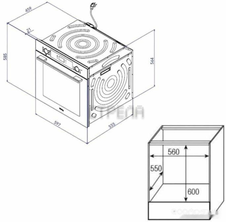 Электрический духовой шкаф Korting OKB 4701 CNRB