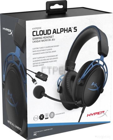 Наушники HyperX Cloud Alpha S (черный/синий)