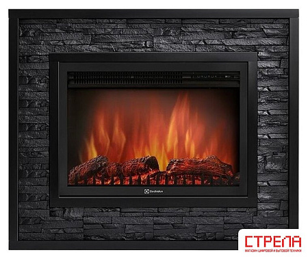Портал Firelight Loft 30 (камень черный/черная эмаль)