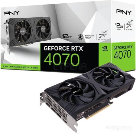 Видеокарта PNY GeForce RTX 4070 12GB Verto Dual Fan VCG407012DFXPB1