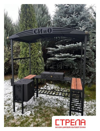 Мангал для дачи Станкоинструмент Царский (кованый с печью и дымоходом)