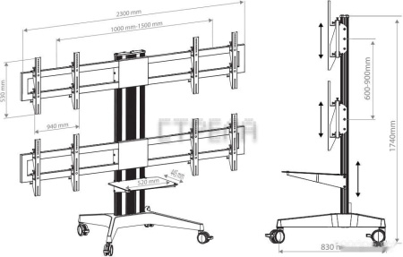 Кронштейн Arm Media PT-Stand-16 (серебристый)