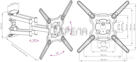 Кронштейн Kromax OPTIMA-407 (серый)