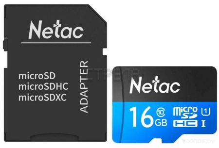 Карта памяти Netac P500 Standard 16GB NT02P500STN-016G-R (с адаптером)
