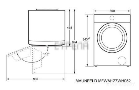 Стиральная машина Maunfeld MFWM127WH052 (КА-00019776)