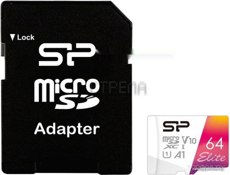 Карта памяти Silicon Power Elite microSDXC SP064GBSTXBV1V20SP 64GB