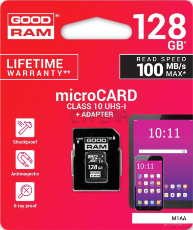 Карта памяти GoodRAM M1AA microSDXC M1AA-1280R12 128GB (с адаптером)
