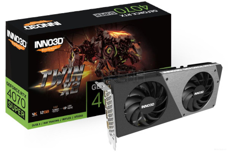 Видеокарта Inno3D GEFORCE RTX 4070 SUPER TWIN X2 N407S2-126X-186162N