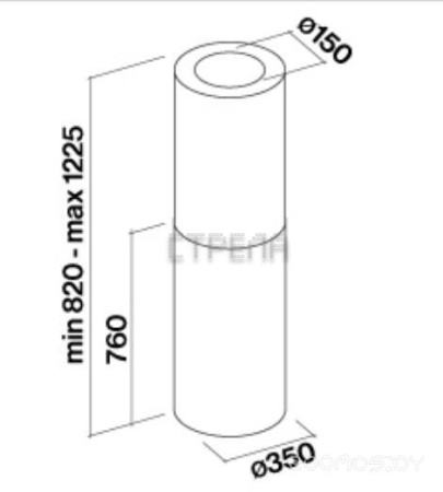 Вытяжка Falmec Polar isola 35 WH (800) (CPWI90.E0P2#ZZZB491F)
