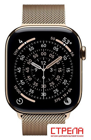 Умные часы Apple Watch Series 11 LTE 46 мм (титановый корпус, золотистый/золотистый, миланская петля M/L)