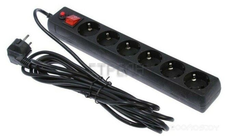 Сетевой фильтр Гарнизон 6 розеток, черный, 5 м (EHB-15-5.0М)