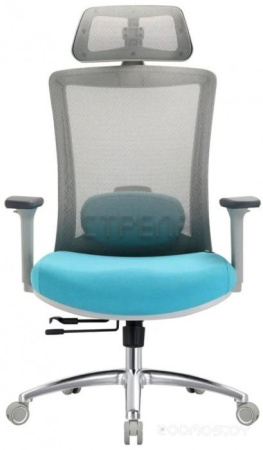 Кресло Evolution ERGO Prime Sky Blue (серый/бирюзовый)