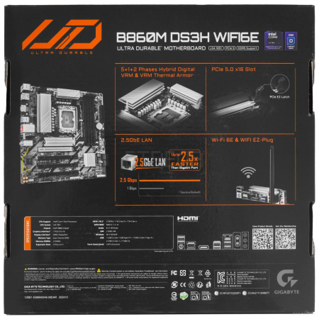 Материнская плата Gigabyte B860M DS3H WiFi6E