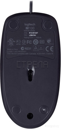 Мышь Logitech B100 Optical USB Mouse (910-003357)
