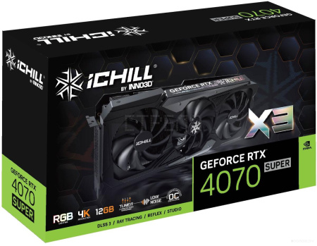 Видеокарта Inno3D GEFORCE RTX 4070 SUPER ICHILL X3 C407S3-126XX-186148H