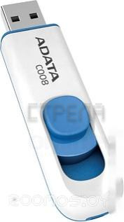 USB Flash A-Data C008 White+Blue 64 Гб (AC008-64G-RWE)