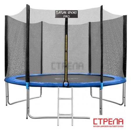 Батут Atlas Sport 312 см - 10ft Pro (3 ноги, внешняя сетка, синий)