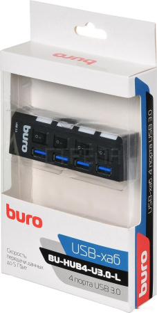 USB-хаб Buro BU-HUB4-U3.0-L