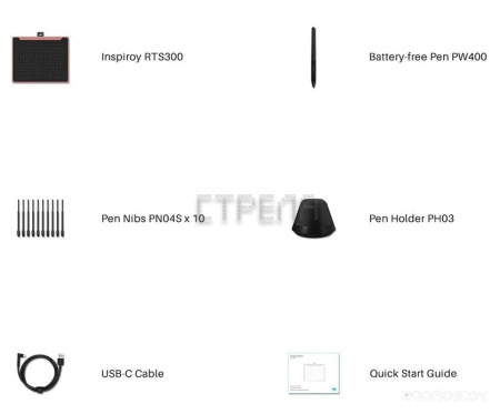 Графический планшет Huion Inspiroy RTS-300 (черный)