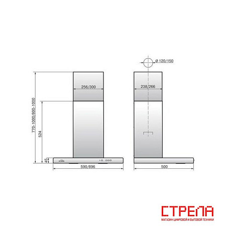Кухонная вытяжка Elikor Квадра 60П-650-К3Д 210265 (антрацит)