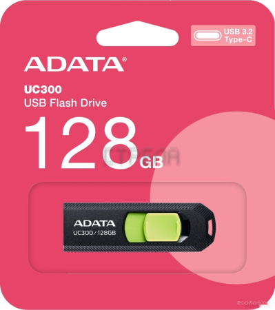 USB Flash A-Data UC300 128GB (черный/зеленый)