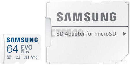Карта памяти Samsung EVO Plus 2021 microSDXC 64GB (с адаптером)