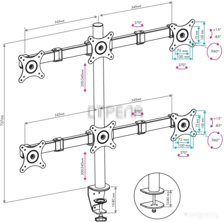 Кронштейн VLK TRENTO-96 (черный)