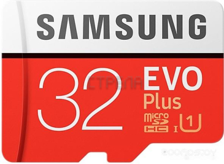 Карта памяти Samsung EVO Plus microSDHC 32GB + адаптер