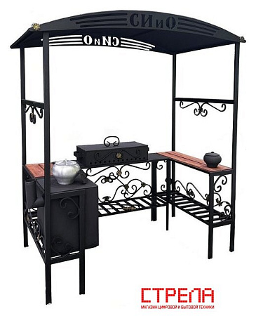 Мангал для дачи Станкоинструмент Царский (кованый с печью и дымоходом)