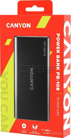 Внешний аккумулятор Canyon CNE-CPB1008B 10000mAh (черный)