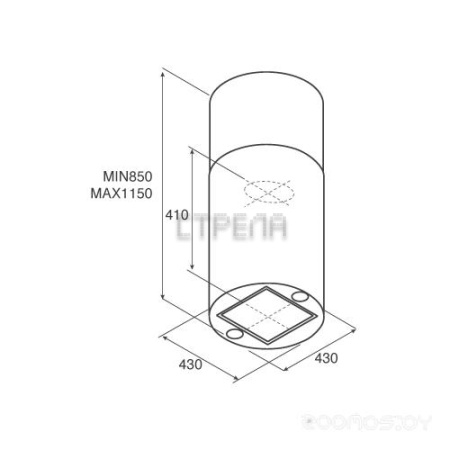 Вытяжка Jet air Pipe Island WH/A/43