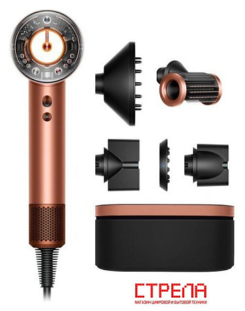Фен Dyson HD16 Supersonic Nural Straight+Wavy (с переходником на евровилку, янтарный шелк)
